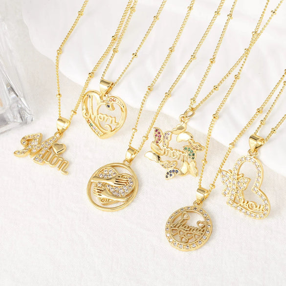 Wholesale Pendant Necklace Copper Heart Shape Electroplating Simple Style For Women