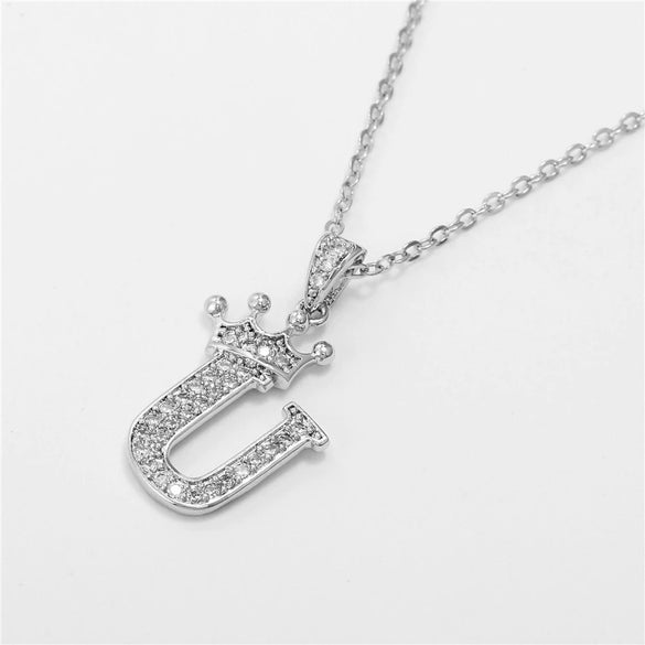 Wholesale Pendant Necklace Copper Inlaid Zircon Alloy With Micro Inlay English Letter Design Ochain