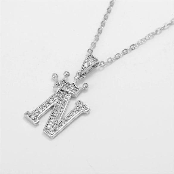 Wholesale Pendant Necklace Copper Inlaid Zircon Alloy With Micro Inlay English Letter Design Ochain