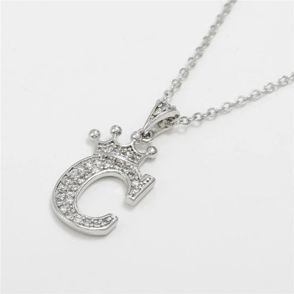 Wholesale Pendant Necklace Copper Inlaid Zircon Alloy With Micro Inlay English Letter Design Ochain