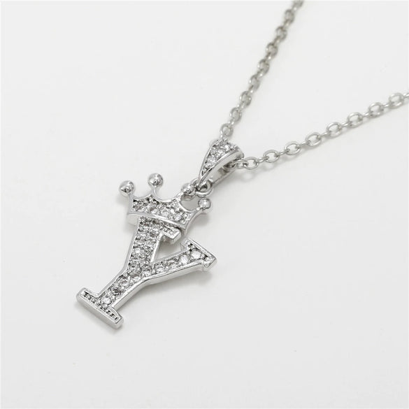 Wholesale Pendant Necklace Copper Inlaid Zircon Alloy With Micro Inlay English Letter Design Ochain