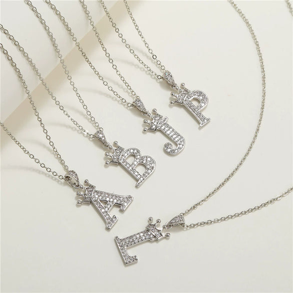 Wholesale Pendant Necklace Copper Inlaid Zircon Alloy With Micro Inlay English Letter Design Ochain