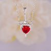 Wholesale Pendant Necklace Copper Inlaid Zircon Light Luxury Retro Love Heart Shape Electroplating