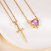 Wholesale Pendant Necklace Copper Inlaid Zircon Light Luxury Retro Love Heart Shape Electroplating