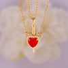 Wholesale Pendant Necklace Copper Inlaid Zircon Light Luxury Retro Love Heart Shape Electroplating