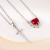 Wholesale Pendant Necklace Copper Inlaid Zircon Light Luxury Retro Love Heart Shape Electroplating