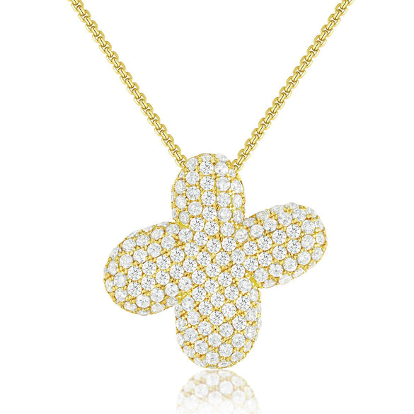 Wholesale Pendant Necklace Copper Inlaid Zircon Light Luxury Style With Letter Pattern Electroplated