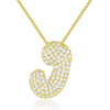 Wholesale Pendant Necklace Copper Inlaid Zircon Light Luxury Style With Letter Pattern Electroplated