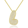 Wholesale Pendant Necklace Copper Inlaid Zircon Light Luxury Style With Letter Pattern Electroplated