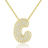 Wholesale Pendant Necklace Copper Inlaid Zircon Light Luxury Style With Letter Pattern Electroplated
