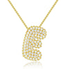 Wholesale Pendant Necklace Copper Inlaid Zircon Light Luxury Style With Letter Pattern Electroplated