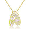 Wholesale Pendant Necklace Copper Inlaid Zircon Light Luxury Style With Letter Pattern Electroplated