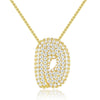 Wholesale Pendant Necklace Copper Inlaid Zircon Light Luxury Style With Letter Pattern Electroplated