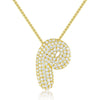 Wholesale Pendant Necklace Copper Inlaid Zircon Light Luxury Style With Letter Pattern Electroplated
