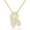 Wholesale Pendant Necklace Copper Inlaid Zircon Light Luxury Style With Letter Pattern Electroplated
