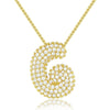 Wholesale Pendant Necklace Copper Inlaid Zircon Light Luxury Style With Letter Pattern Electroplated