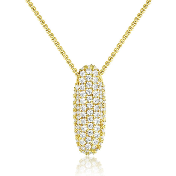 Wholesale Pendant Necklace Copper Inlaid Zircon Light Luxury Style With Letter Pattern Electroplated