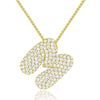 Wholesale Pendant Necklace Copper Inlaid Zircon Light Luxury Style With Letter Pattern Electroplated