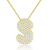 Wholesale Pendant Necklace Copper Inlaid Zircon Light Luxury Style With Letter Pattern Electroplated