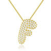 Wholesale Pendant Necklace Copper Inlaid Zircon Light Luxury Style With Letter Pattern Electroplated