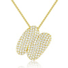 Wholesale Pendant Necklace Copper Inlaid Zircon Light Luxury Style With Letter Pattern Electroplated