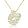 Wholesale Pendant Necklace Copper Inlaid Zircon Light Luxury Style With Letter Pattern Electroplated