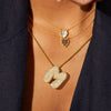 Wholesale Pendant Necklace Copper Inlaid Zircon Light Luxury Style With Letter Pattern Electroplated