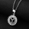 Wholesale Pendant Necklace Copper Inlaid Zircon Small Round With Letters Numbers Text Electroplated