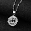 Wholesale Pendant Necklace Copper Inlaid Zircon Small Round With Letters Numbers Text Electroplated