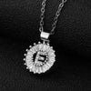 Wholesale Pendant Necklace Copper Inlaid Zircon Small Round With Letters Numbers Text Electroplated