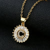 Wholesale Pendant Necklace Copper Inlaid Zircon Small Round With Letters Numbers Text Electroplated