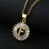 Wholesale Pendant Necklace Copper Inlaid Zircon Small Round With Letters Numbers Text Electroplated