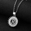 Wholesale Pendant Necklace Copper Inlaid Zircon Small Round With Letters Numbers Text Electroplated