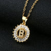 Wholesale Pendant Necklace Copper Inlaid Zircon Small Round With Letters Numbers Text Electroplated