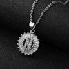 Wholesale Pendant Necklace Copper Inlaid Zircon Small Round With Letters Numbers Text Electroplated