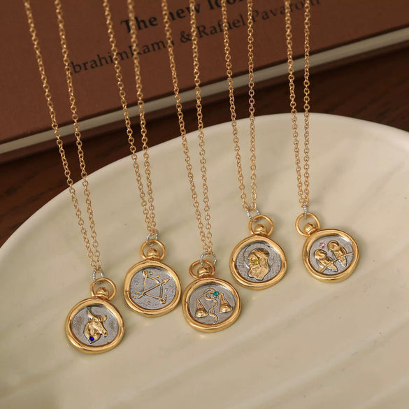 Wholesale Pendant Necklace Copper 18K Gold Plated Constellation Vintage Casting For Women