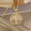 Wholesale Pendant Necklace Copper 18K Gold Plated Geometric Life Tree Design