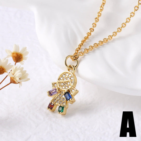 Wholesale Pendant Necklace Copper 18K Gold Plated Geometric Style