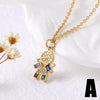 Wholesale Pendant Necklace Copper 18K Gold Plated Geometric Style