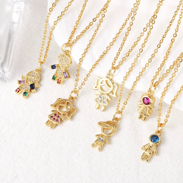 Wholesale Pendant Necklace Copper 18K Gold Plated Geometric Style