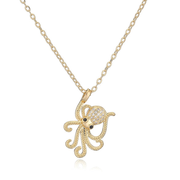 Wholesale Pendant Necklace Copper 18K Goldplated Geometric Octopus Design Simple Style For Women