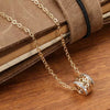Wholesale Pendant Necklace Copper Mixed Gem Inlaid Zircon Hollowout Flower Wave Leaf Ochain For Women