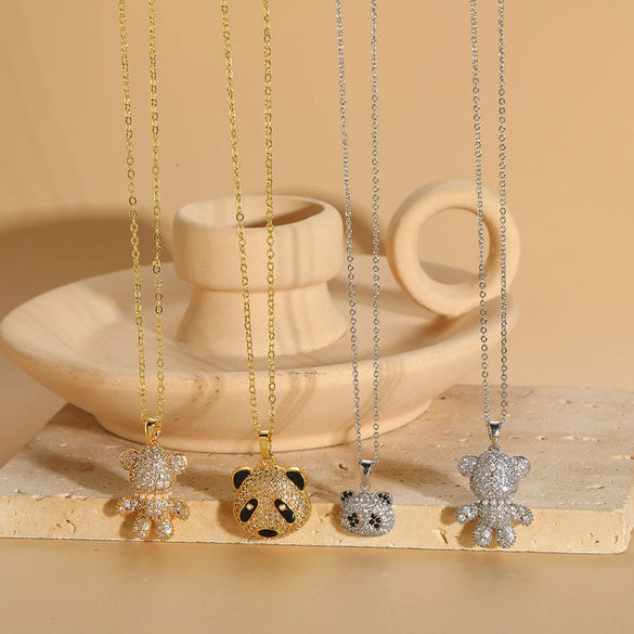 Wholesale Pendant Necklace Copper Mixed Gem Inlay Animal Zodiac Micro Inlay Ochain For Women