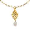 Wholesale Pendant Necklace Copper Mixed Gem Inlay Geometric Retro Style Electroplating