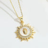 Wholesale Pendant Necklace Copper Mixed Gemstone Setting Animal Zodiac Cross Shape Electroplating For Unisex