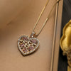 Wholesale Pendant Necklace Copper Plated 18K Gold Zircon Heart Geometric Simple Style For Women
