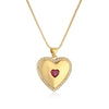 Wholesale Pendant Necklace Copper Plated 18K Gold Zircon Heart Geometric Simple Style For Women