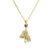 Wholesale Pendant Necklace Copper Plated Real Gold Zircon Bear Geometric Style For Female
