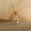 Wholesale Pendant Necklace Copper Plated Real Gold Zircon Bear Geometric Style For Female