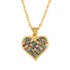 Wholesale Pendant Necklace Copper Plated With 18K Gold Zircon Minimalist Love Shape